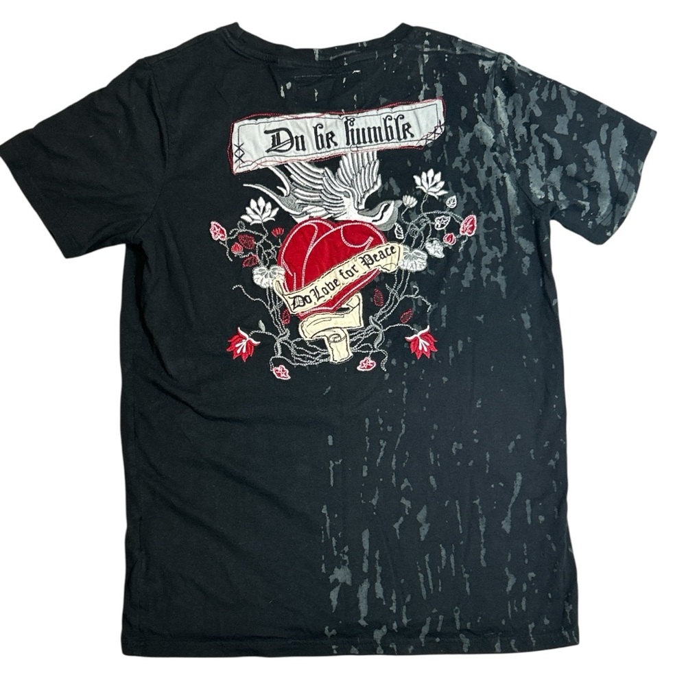 Do Denim Men’s Embroidered Short Sleeve Graphic Message Tee Shirt - Size M‎